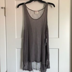 NWT Free People Grey and White Lace Tank